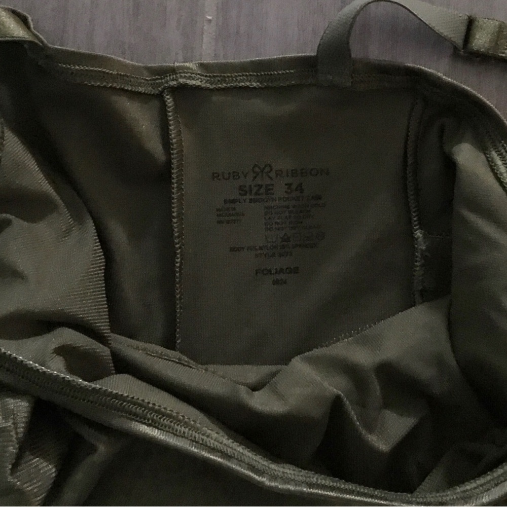 Ruby Ribbon Olive Green Satin Camisole - Picture 3 of 3